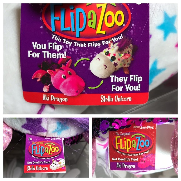 FlipaZoo Stella Unicorn & Aki Dragon Plush NEW Toy - Picture 10 of 10